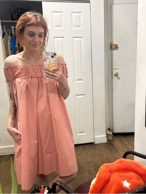 Hatch Coral-Rose Ruffled Dress